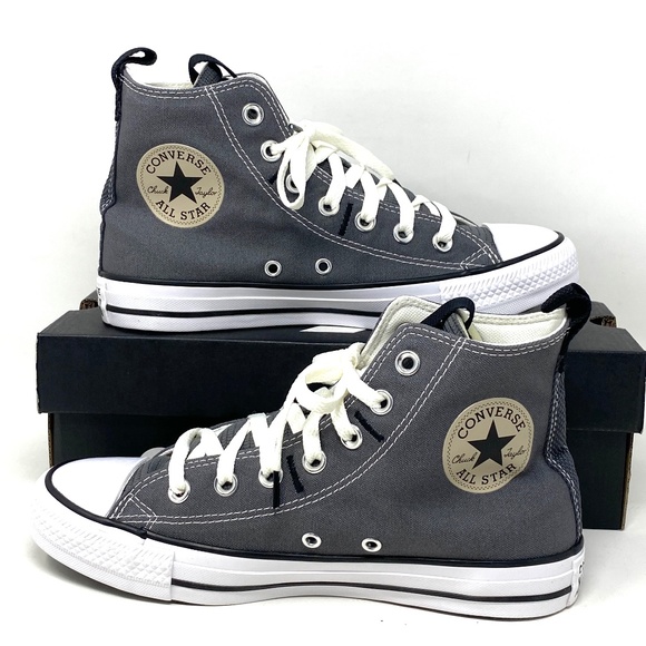 Converse CTAS HI All Star Deco Stitch High Top Black Gray Women's Canvas A00774F - Picture 2 of 10